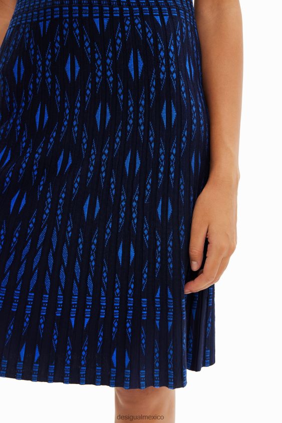 Desigual mujer vestido corto de punto geométrico VZ26R0933 ropa