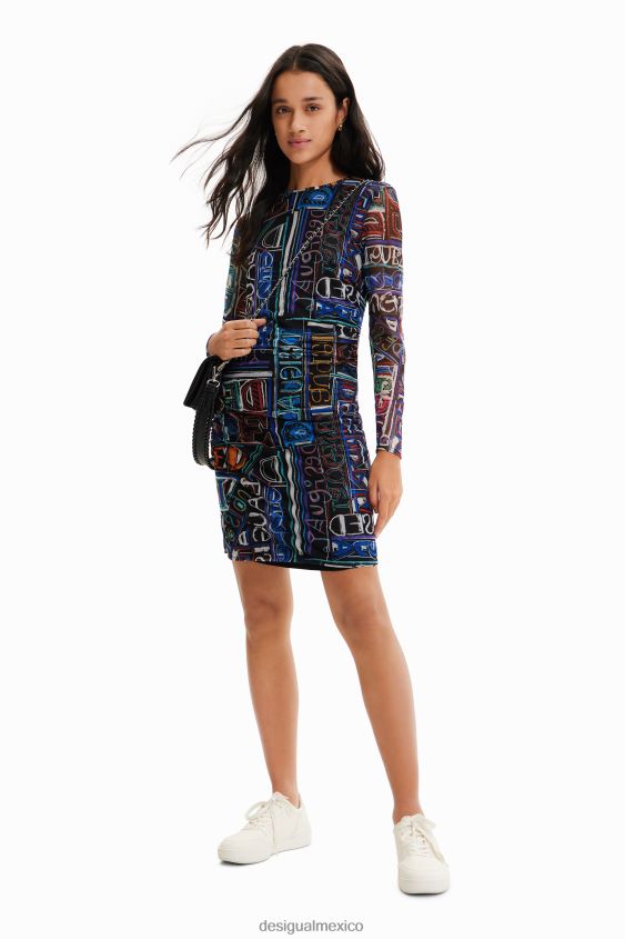 Desigual mujer vestido corto de tul ajustado VZ26R0316 ropa