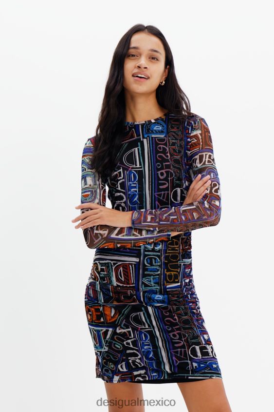 Desigual mujer vestido corto de tul ajustado VZ26R0316 ropa