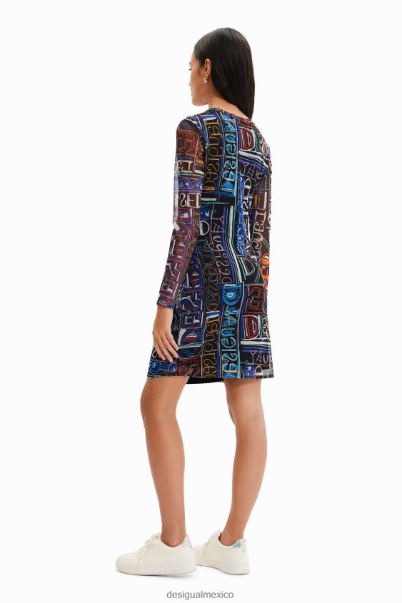 Desigual mujer vestido corto de tul ajustado VZ26R0316 ropa