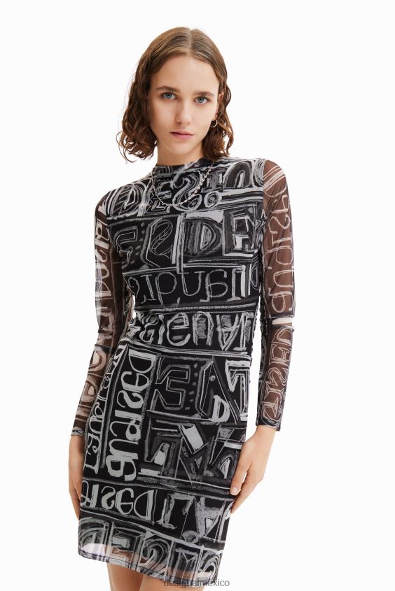 Desigual mujer vestido corto de tul ajustado VZ26R0585 ropa