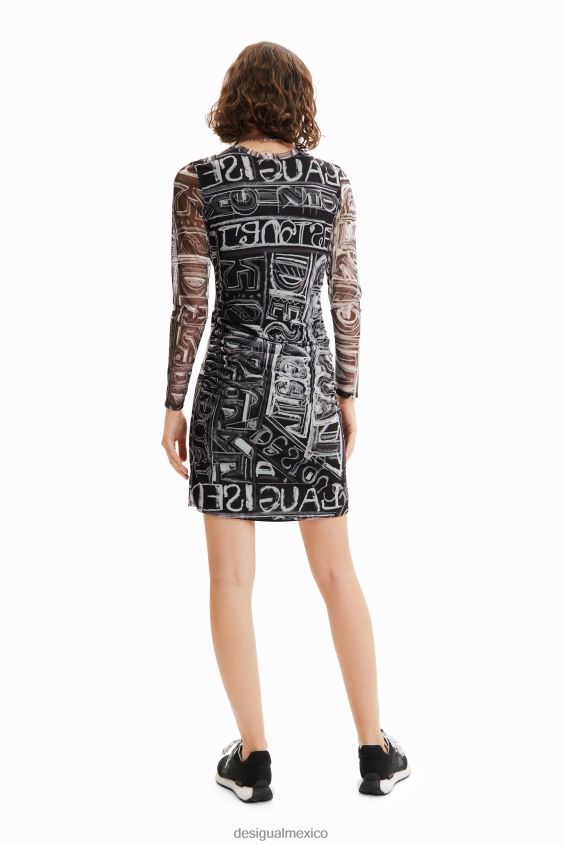 Desigual mujer vestido corto de tul ajustado VZ26R0585 ropa