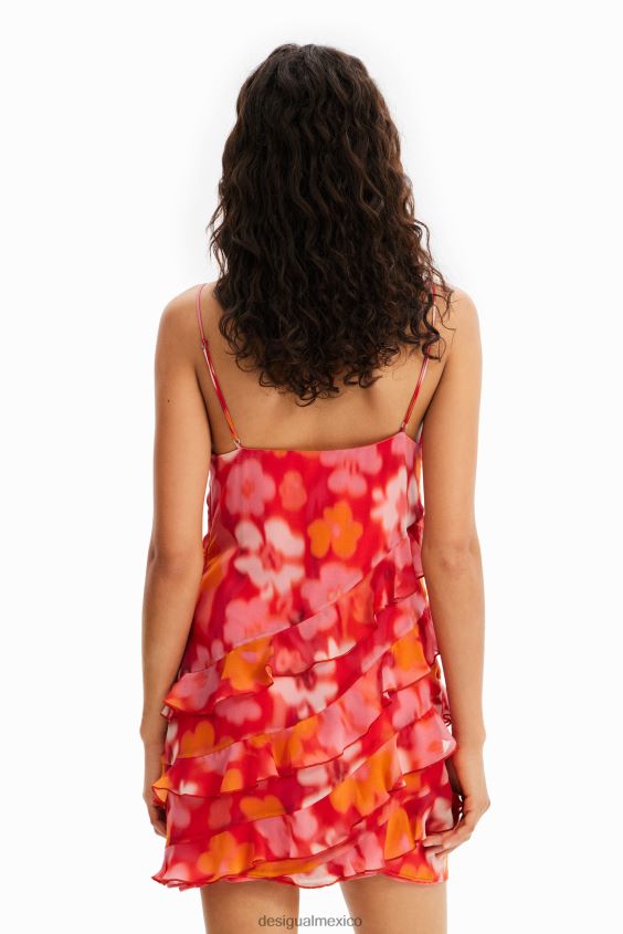 Desigual mujer vestido corto floral con volantes VZ26R0472 ropa