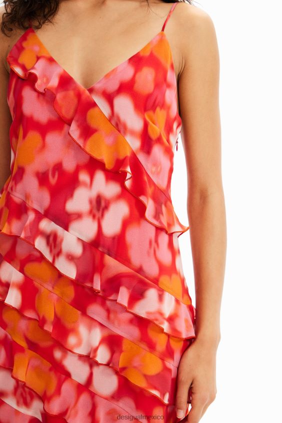 Desigual mujer vestido corto floral con volantes VZ26R0472 ropa