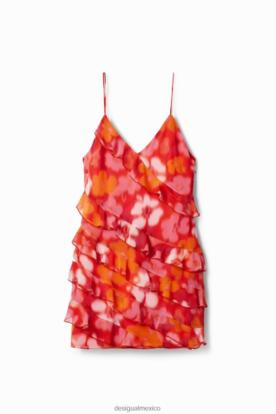 Desigual mujer vestido corto floral con volantes VZ26R0472 ropa