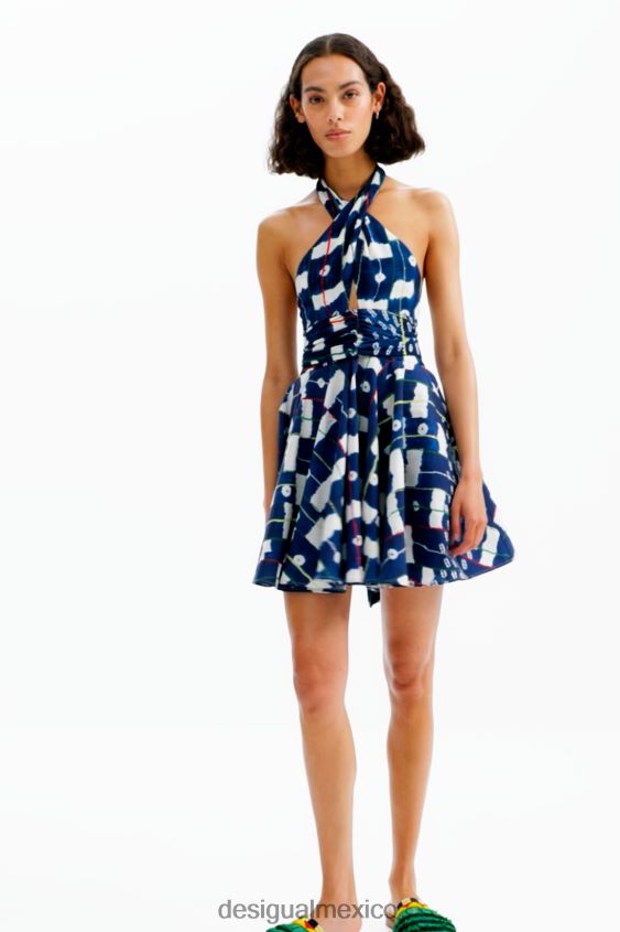 Desigual mujer vestido corto halter stella jean VZ26R0357 ropa