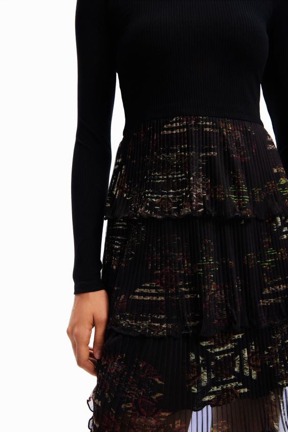 Desigual mujer vestido corto plisado VZ26R016 ropa