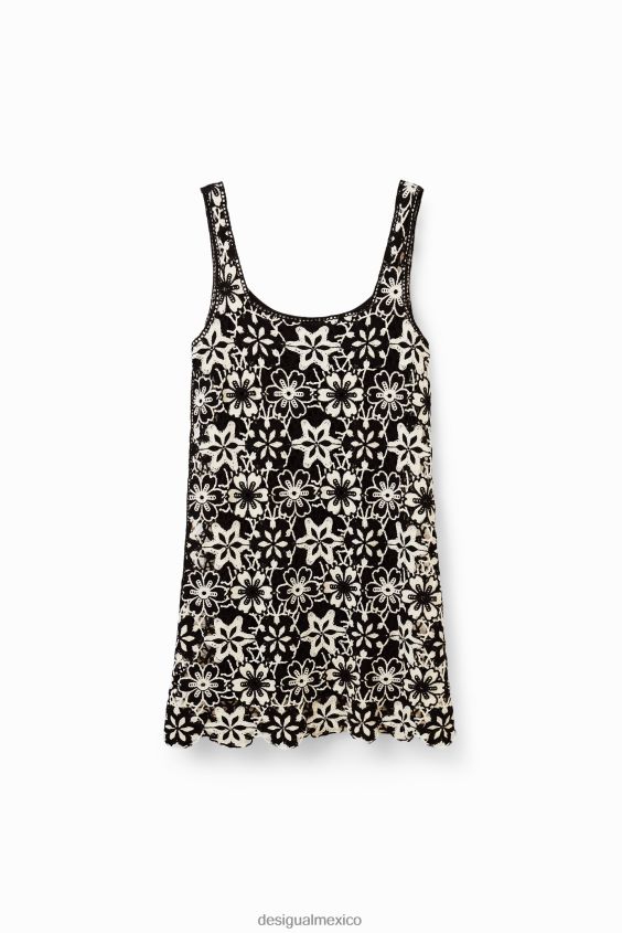 Desigual mujer vestido corto retro de crochet VZ26R0577 ropa