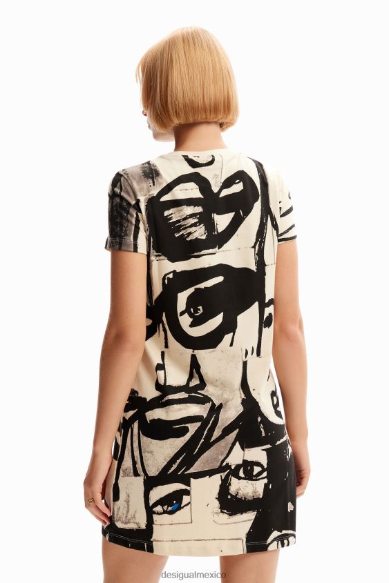 Desigual mujer vestido corto tipo camiseta con cara VZ26R01000 ropa