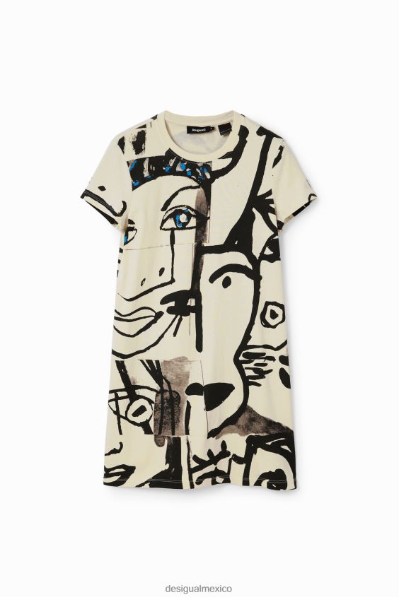 Desigual mujer vestido corto tipo camiseta con cara VZ26R01000 ropa