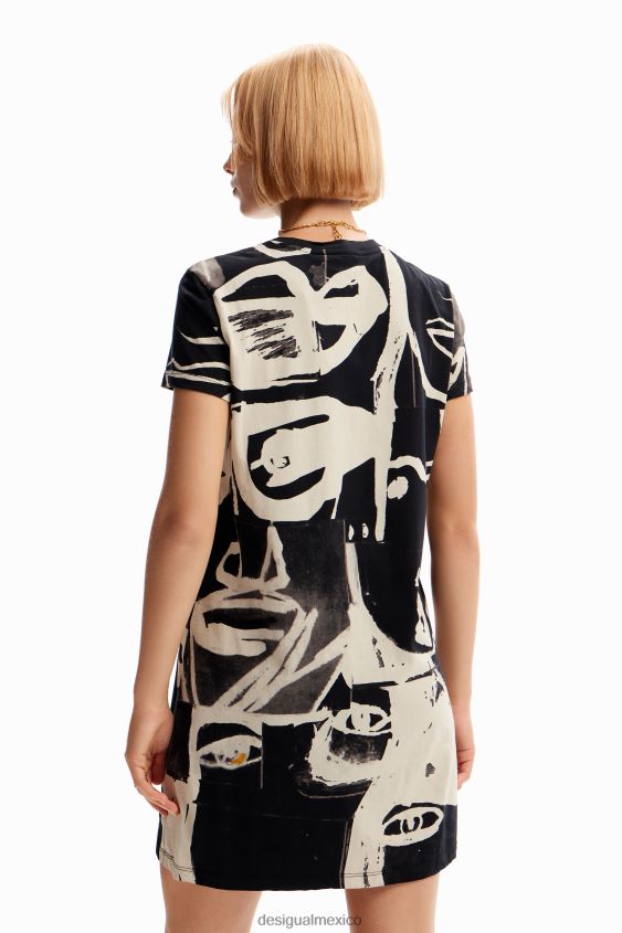 Desigual mujer vestido corto tipo camiseta con cara VZ26R044 ropa