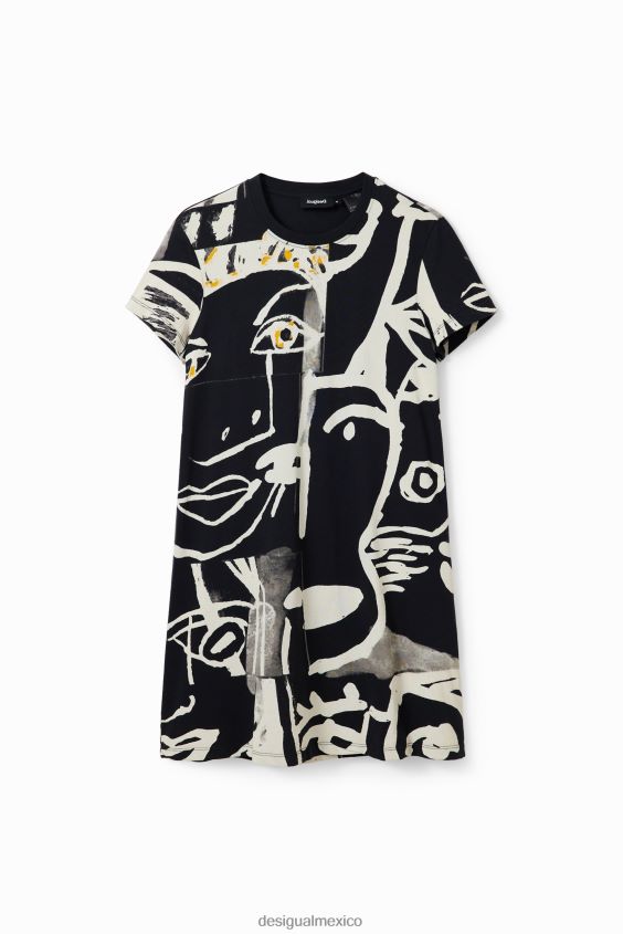 Desigual mujer vestido corto tipo camiseta con cara VZ26R044 ropa