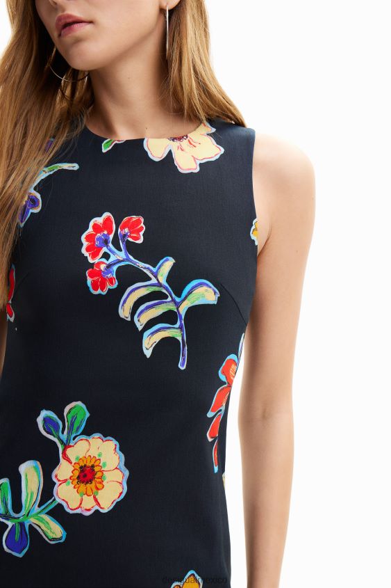 Desigual mujer vestido corto y delgado con flores VZ26R0659 ropa