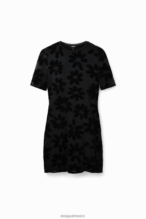 Desigual mujer vestido corto y delgado con flores VZ26R0883 ropa
