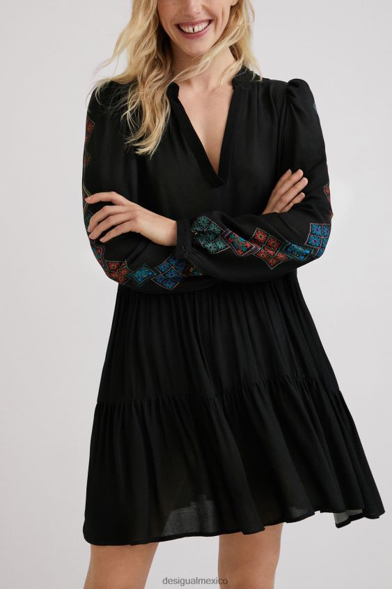 Desigual mujer vestido de manga étnica VZ26R01092 ropa