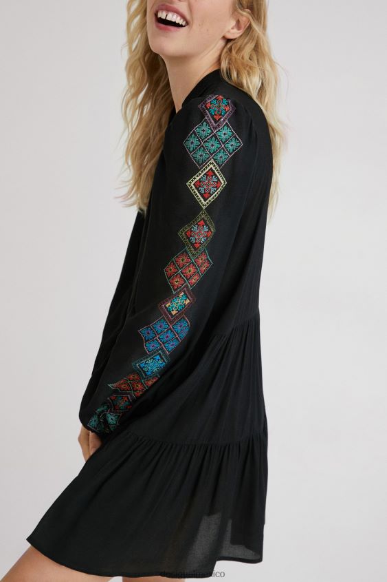 Desigual mujer vestido de manga étnica VZ26R01092 ropa