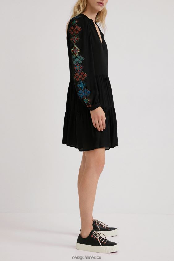 Desigual mujer vestido de manga étnica VZ26R01092 ropa