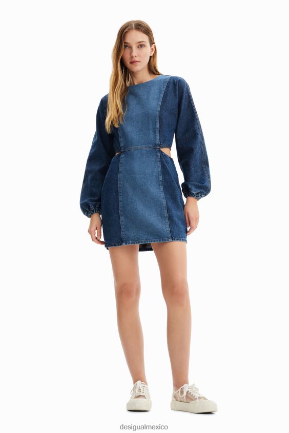 Desigual mujer vestido de mezclilla circular con aberturas VZ26R0961 ropa