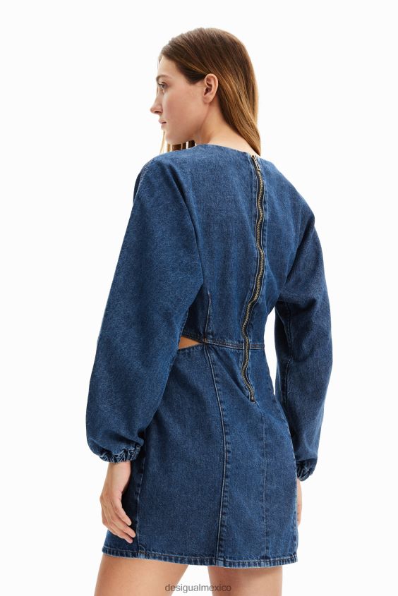Desigual mujer vestido de mezclilla circular con aberturas VZ26R0961 ropa