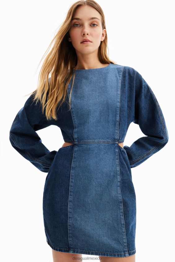 Desigual mujer vestido de mezclilla circular con aberturas VZ26R0961 ropa