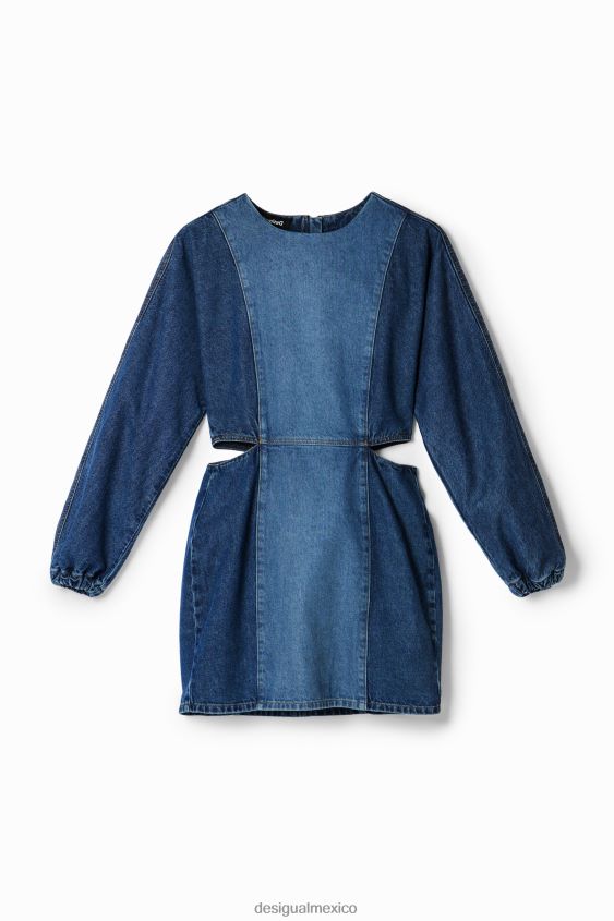 Desigual mujer vestido de mezclilla circular con aberturas VZ26R0961 ropa