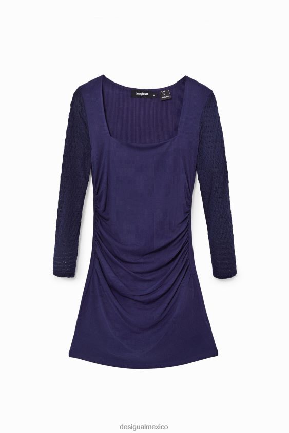 Desigual mujer vestido de punto azul marino VZ26R01115 ropa