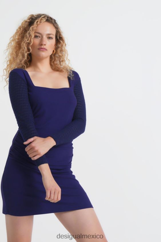 Desigual mujer vestido de punto azul marino VZ26R01115 ropa