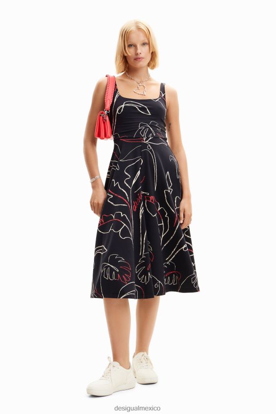 Desigual mujer vestido de punto con tiras tropicales VZ26R0973 ropa