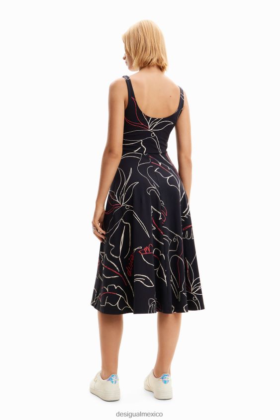 Desigual mujer vestido de punto con tiras tropicales VZ26R0973 ropa