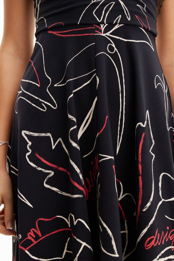 Desigual mujer vestido de punto con tiras tropicales VZ26R0973 ropa