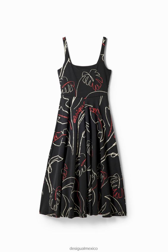 Desigual mujer vestido de punto con tiras tropicales VZ26R0973 ropa