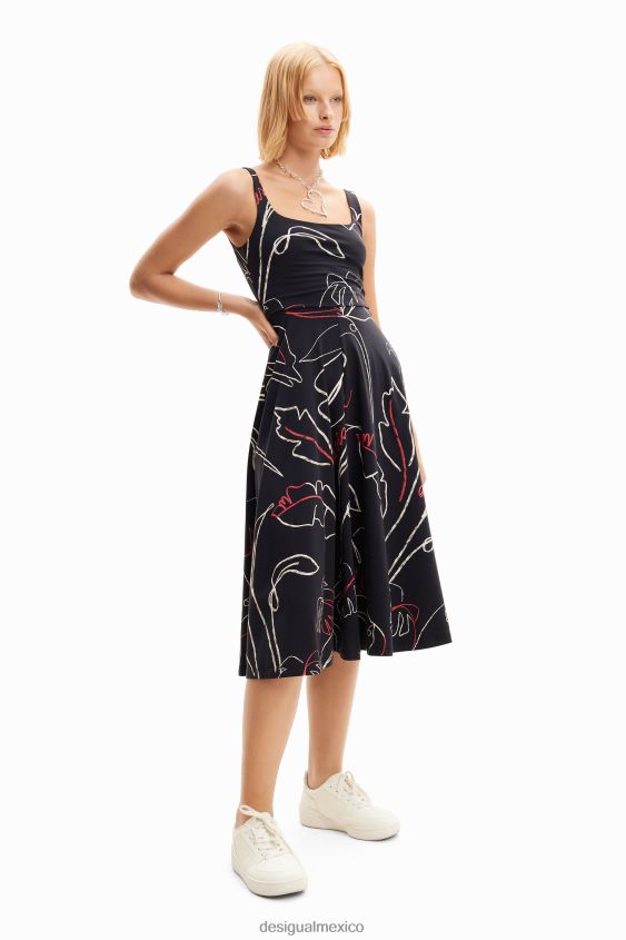 Desigual mujer vestido de punto con tiras tropicales VZ26R0973 ropa