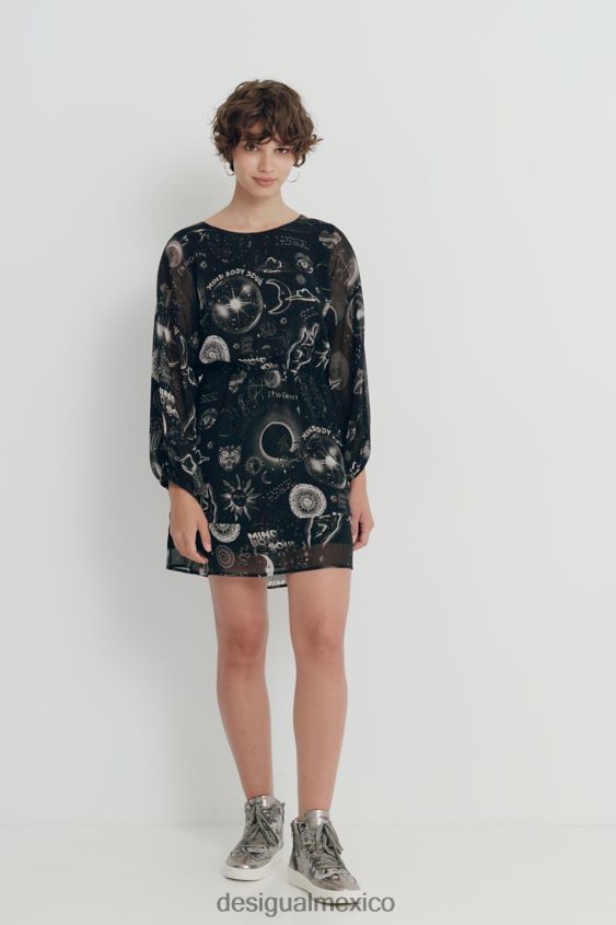 Desigual mujer vestido estampado de viscosa VZ26R01072 ropa