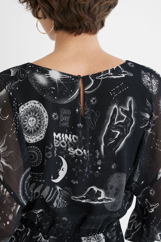 Desigual mujer vestido estampado de viscosa VZ26R01072 ropa