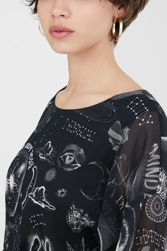 Desigual mujer vestido estampado de viscosa VZ26R01072 ropa
