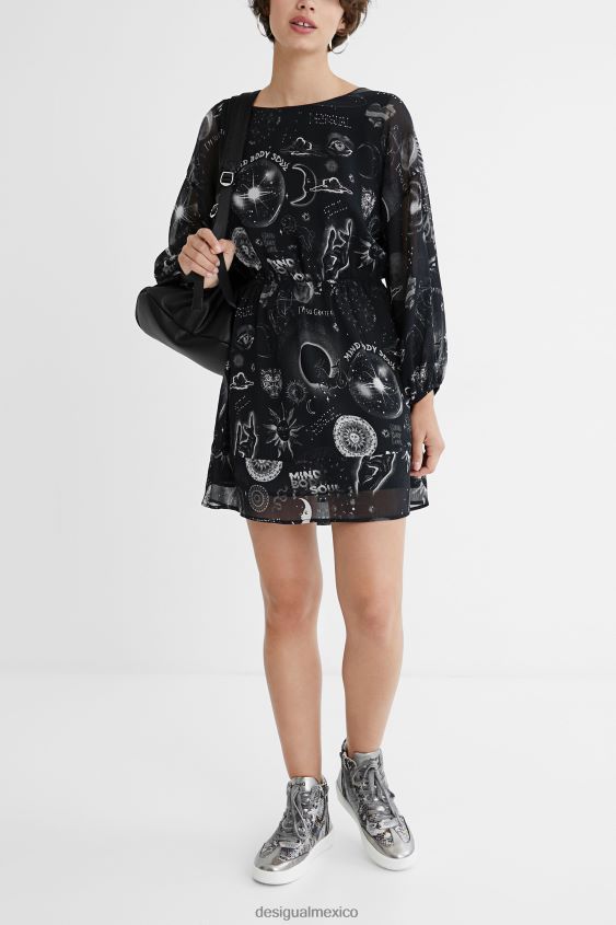 Desigual mujer vestido estampado de viscosa VZ26R01072 ropa