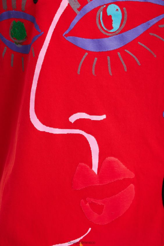Desigual mujer vestido estilo camiseta con cara artística VZ26R0945 ropa