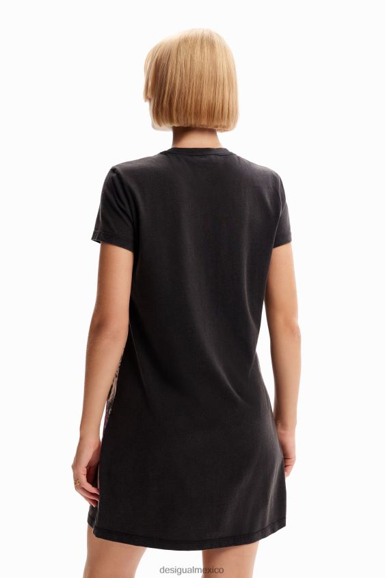 Desigual mujer vestido estilo camiseta corto con estampado floral VZ26R0824 ropa