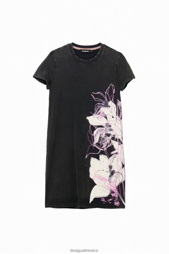 Desigual mujer vestido estilo camiseta corto con estampado floral VZ26R0824 ropa