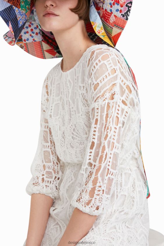 Desigual mujer vestido estilo crochet johnson hartig VZ26R01110 ropa
