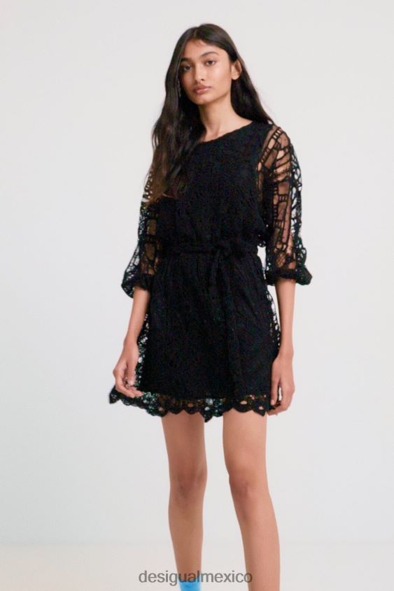 Desigual mujer vestido estilo crochet johnson hartig VZ26R0892 ropa