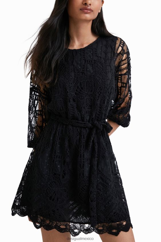Desigual mujer vestido estilo crochet johnson hartig VZ26R0892 ropa