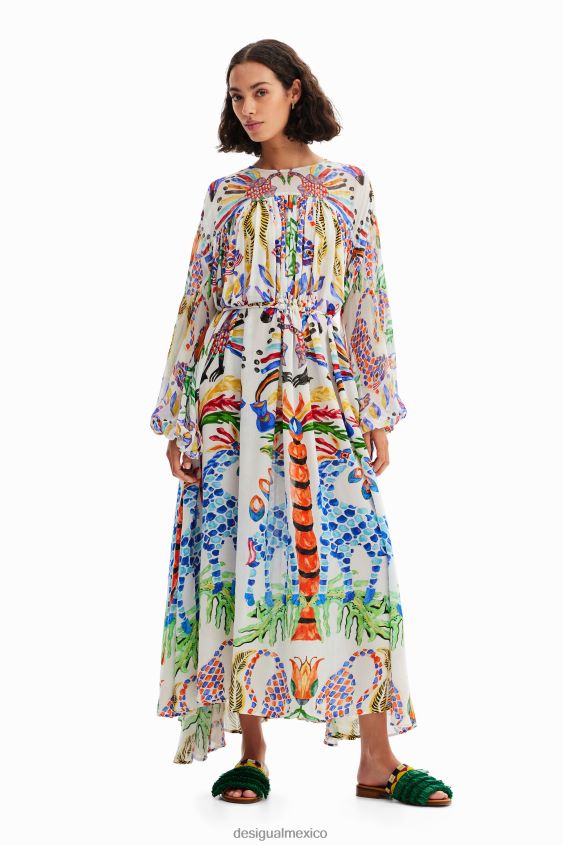 Desigual mujer vestido estilo túnica largo de stella jean VZ26R0110 ropa
