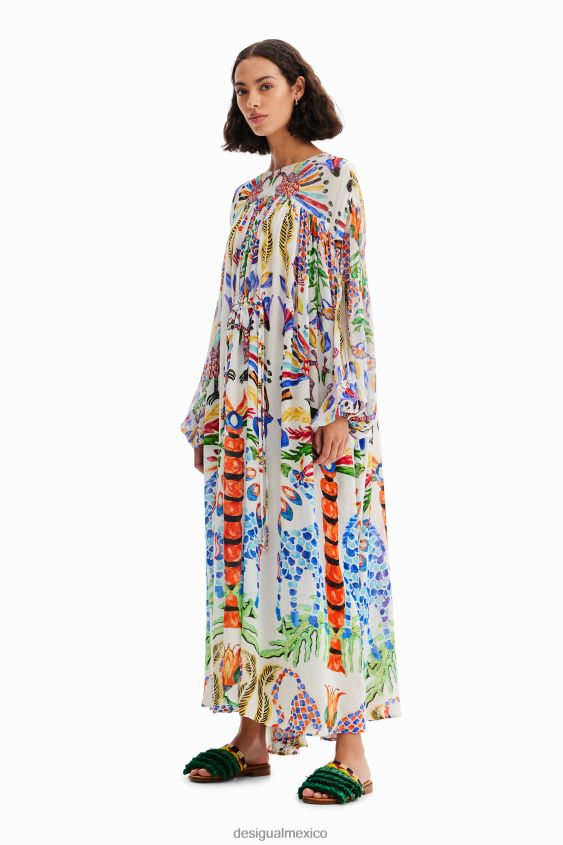 Desigual mujer vestido estilo túnica largo de stella jean VZ26R0110 ropa