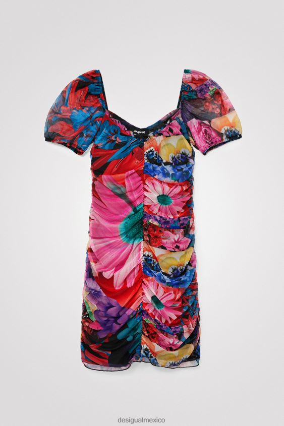 Desigual mujer vestido floral fruncido VZ26R01063 ropa