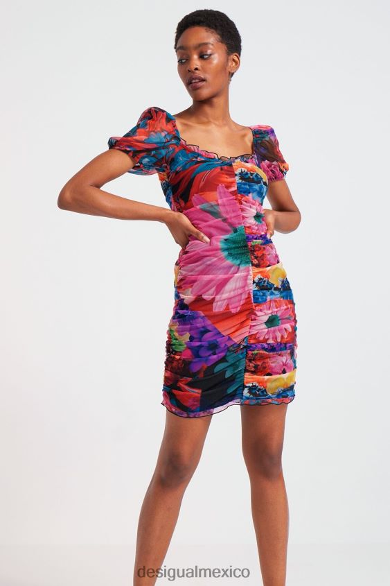 Desigual mujer vestido floral fruncido VZ26R01063 ropa