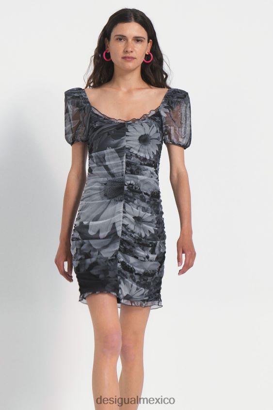 Desigual mujer vestido floral fruncido VZ26R01136 ropa