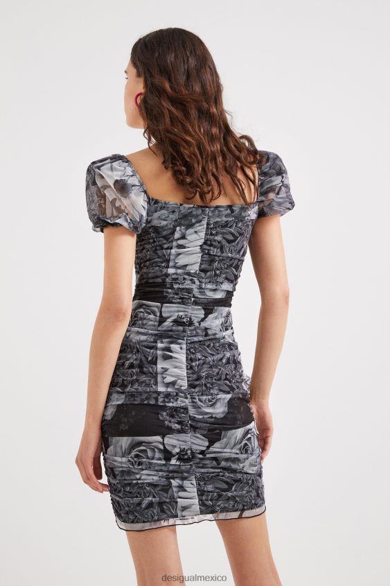 Desigual mujer vestido floral fruncido VZ26R01136 ropa