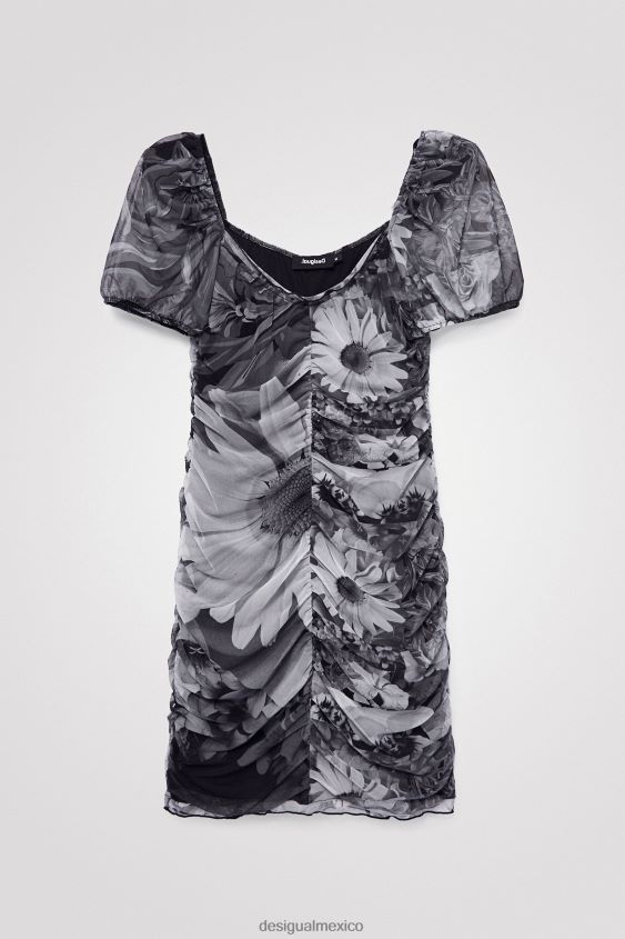 Desigual mujer vestido floral fruncido VZ26R01136 ropa