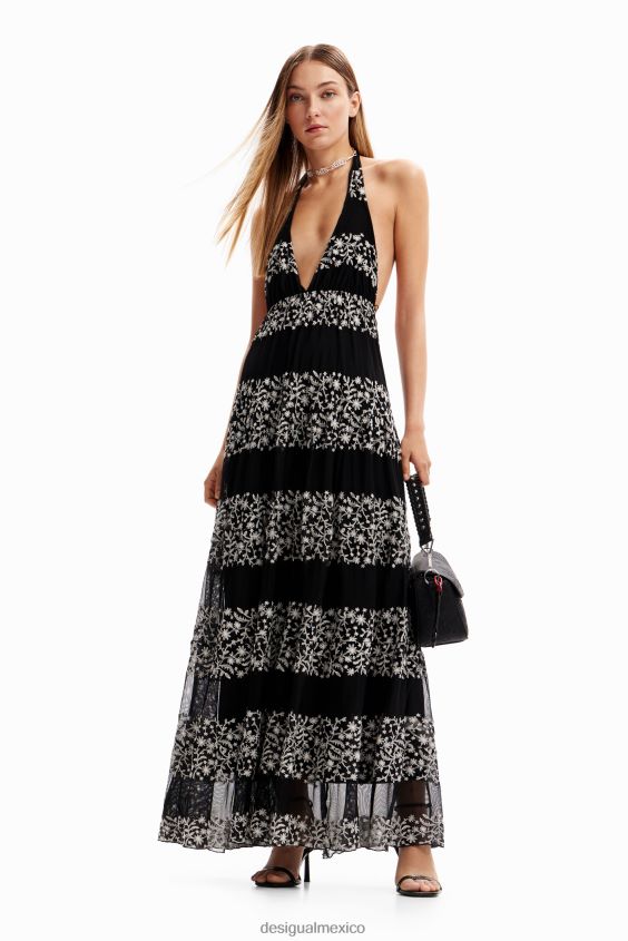Desigual mujer vestido largo bordado VZ26R0921 ropa